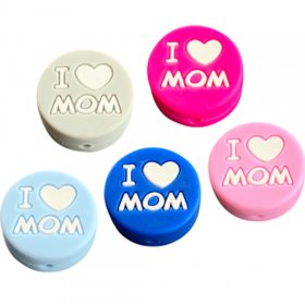 Silikon-Motivperle "I love MOM"