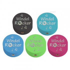 Motivperle "Windelrocker" mit Glitzerfolie