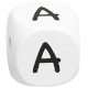 Buchstabenwürfel, 10 mm in Weiß : A