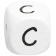 Buchstabenwürfel, 10 mm in Weiß : C