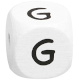 Buchstabenwürfel, 10 mm in Weiß : G