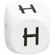 Buchstabenwürfel, 10 mm in Weiß : H