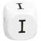Buchstabenwürfel, 10 mm in Weiß : I