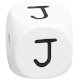 Buchstabenwürfel, 10 mm in Weiß : J