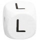 Buchstabenwürfel, 10 mm in Weiß : L