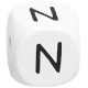 Buchstabenwürfel, 10 mm in Weiß : N