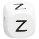 Buchstabenwürfel, 10 mm in Weiß : Z