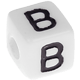 1 Stück: Kunststoff-Buchstabenwürfel, 10 mm in Weiß : B