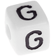 1 Stück: Kunststoff-Buchstabenwürfel, 10 mm in Weiß : G