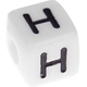 1 Stück: Kunststoff-Buchstabenwürfel, 10 mm in Weiß : H