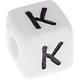 1 Stück: Kunststoff-Buchstabenwürfel, 10 mm in Weiß : K