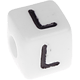 1 Stück: Kunststoff-Buchstabenwürfel, 10 mm in Weiß : L