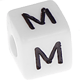 1 Stück: Kunststoff-Buchstabenwürfel, 10 mm in Weiß : M