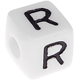 1 Stück: Kunststoff-Buchstabenwürfel, 10 mm in Weiß : R