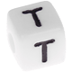 1 Stück: Kunststoff-Buchstabenwürfel, 10 mm in Weiß : T