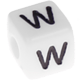1 Stück: Kunststoff-Buchstabenwürfel, 10 mm in Weiß : W