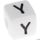1 Stück: Kunststoff-Buchstabenwürfel, 10 mm in Weiß : Y