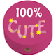 Motif bead "100% cute" : Fuchsia