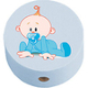 Motivperle Baby : Boy Babyblau