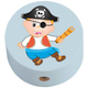 Motivperle Pirat : Babyblau