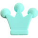 Silicone motif bead big crown : Light turquoise