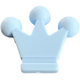 Silikon-Motivperle große Krone : Pastellblau