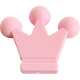 Silicone motif bead big crown : Pastel pink