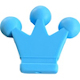 Silicone motif bead big crown : Skyblue