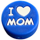 Silikon-Motivperle "I love MOM" : Dunkelblau