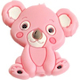 Silicone motif bead koala bear : Pastel pink