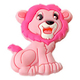 Silicone motif bead lion : Pastel pink