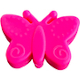 Silicone motif bead butterfly : Fuchsia