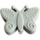 Silicone motif bead butterfly : Grey