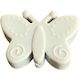 Silicone motif bead butterfly : Light grey