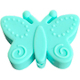 Silicone motif bead butterfly : Light turquoise