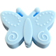 Silicone motif bead butterfly : Pastel blue