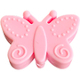Silicone motif bead butterfly : Pastel pink