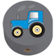 Motivperle Traktor : Grau - Blau