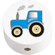 Motivperle Traktor : Weiß - Skyblau