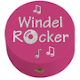 Motivperle "Windelrocker" mit Glitzerfolie : Dunkelpink