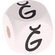 Buchstabenwürfel, 10 mm in Weiß auf Türkisch : Ğ
