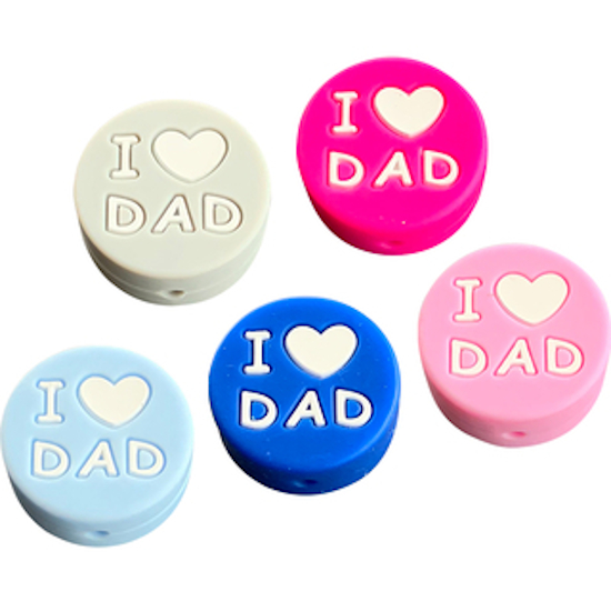 Silicone motif bead "I love DAD"