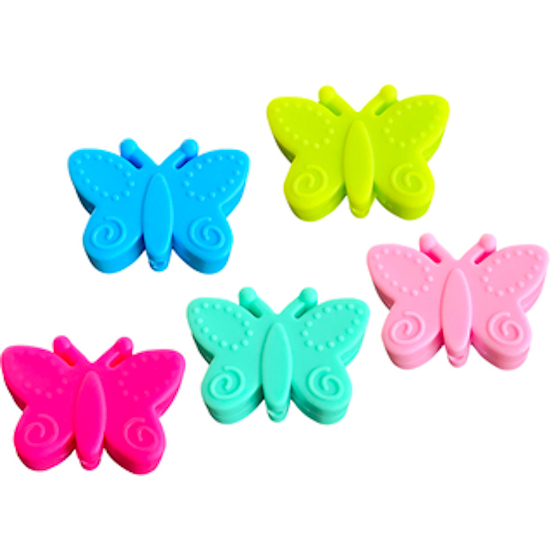 Silicone motif bead butterfly